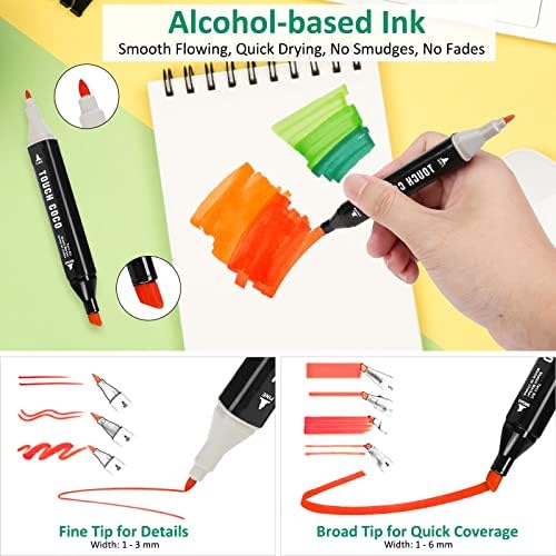 Molingritar 80 бои маркери за алкохол Постојани уметнички маркери поставени за деца за возрасни уметници, маркери за боење за правење картички