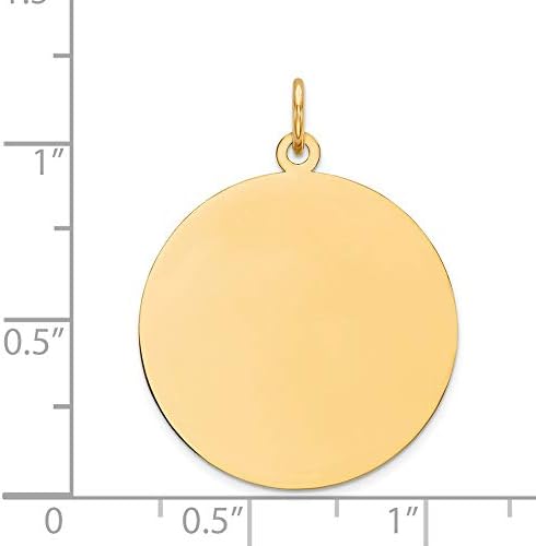 Цврста рамнината на жолтото злато од 14к .011 мерач на кружен граврански маст за шарм приврзок