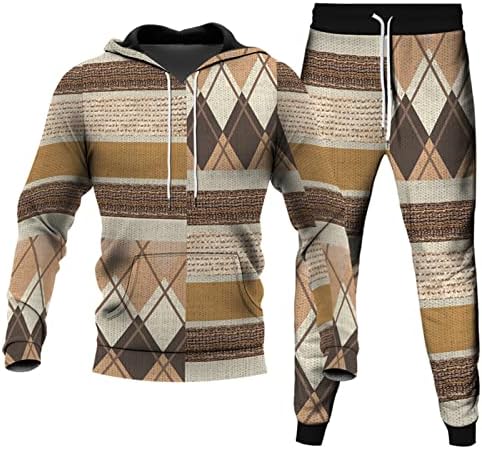 LCEPCY VINTAGE AMERICAN LAME MANS MANSCUIT 2 парчиња облека облеки Поставете обични дуксери со долги ракави за џвакачи со џемпери со џемпери.