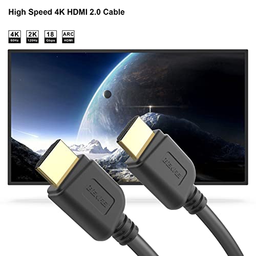 Бенфеи HDMI До HDMI Кабел, 4k@60hz Голема Брзина 6ft HDMI 2.0 Кабел, 18GBPS, 4K HDR, 3D, 2160P, 1080P, Етернет, Аудио Враќање Компатибилен СО