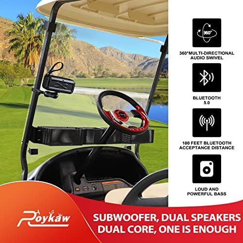 Bluetooth звучник на Bluetooth Golf Bluetooth со монтирање, гласно стерео звук и засилување на бас, IPX7 водоотпорен, шок -изобилен и промоција