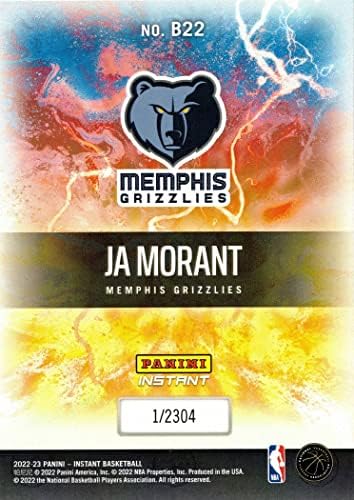 2022-23 Panini Instant Breakaway B22 Ja Morant Basketball Card Grizzlies