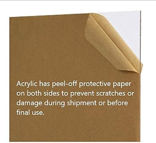 ПосебнаНДУНИК 2 пакувања чисти леани акрилни плексиглас листови 1/8 ”дебели лесни за сечење пластично плекси стакло со заштитна хартија