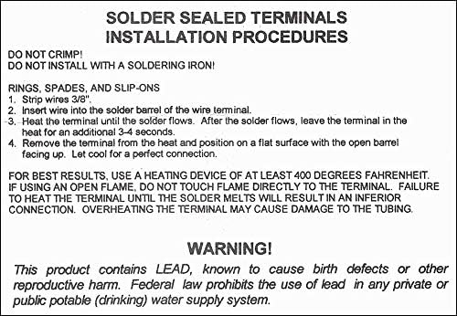 Федералиран 81011-3 3/8 терминал за лемење на прстенот; смалување на топлина; 12-10 AWG САД