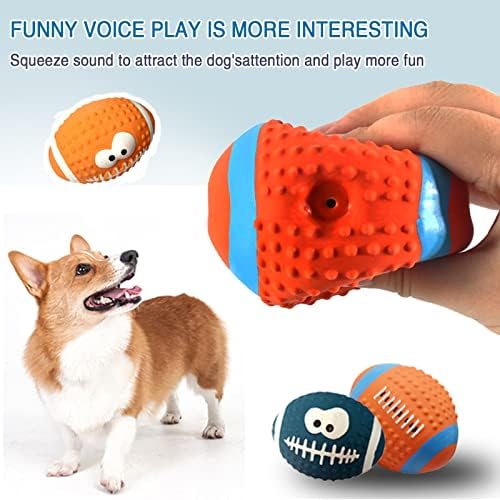 ЈИФОЊ 2 парчиња куче латекс вокална играчка топка писклив латекс куче играчка топка природен латекс, издржлив, мек, флексибилен