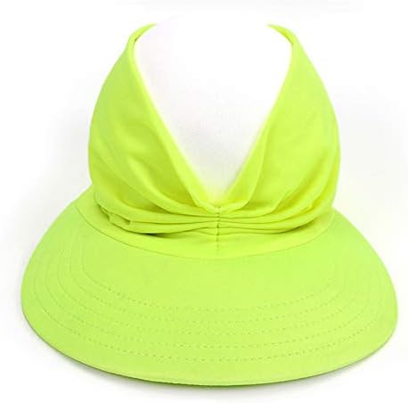 Pationенски прилагодлив пакет за пакување на визир UPF50+ Широк капаче за визир за жени за жени плажа Сонце капа од преклопување конска опашка