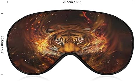 Оган тигар за спиење за слепите маски за очила, симпатична обвивка за сенка на очите со прилагодлива лента за жени мажи ноќ