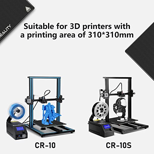 Креалност CR-10/CR 10S кален стаклен кревет 3D платформа за печатач, 310 x 310mm стакло изграден изграден површина со клипови