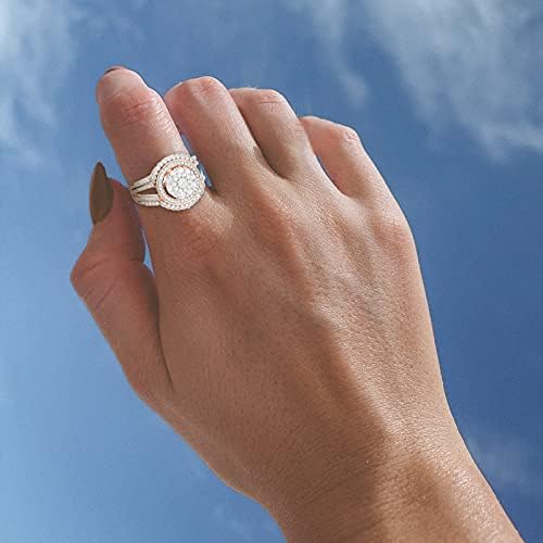 Прстени од не'рѓосувачки челик за жени подарок 511 невестински прстен во облик на забава мода циркон дами венчален прстен прстен