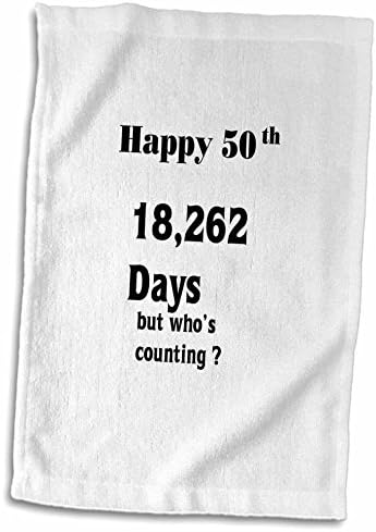 3Д роза печатење на смешен 50 -ти роденден или годишнина TWL_203987_1 пешкир, 15 x 22