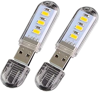2pcs мини преносен 3 LED ноќна светлина USB USB ламба за компјутерски лаптоп читање погодна и практична прекрасна и привлечна