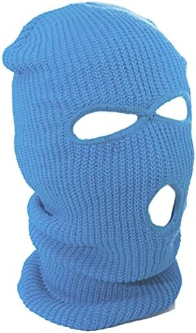 Ски -маска плетете три дупки маска со целосна обвивка за лице плетена балаклава топла капа возрасни зимски капи