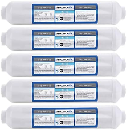 5 Пакет - ХИДРОНИКС МКФ - 10 Обратна Осмоза Пост Полирање, фрижидер &засилувач; Мраз Вграден Кокос Гак Филтер За Вода, 2000