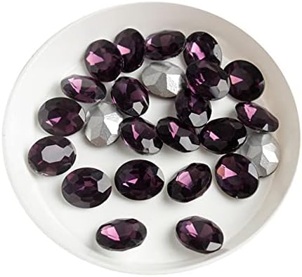 Waazi 100pcs Шарени нокти rhinestones измешани овални AB кристални стаклени скапоцени камења Strass 3D украси за уметност на ноктите