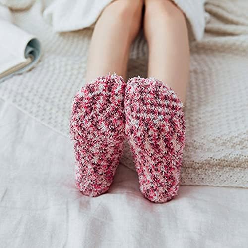 Нејасните чорапи за жени дебели пријатни кадифни чорапи меки руно топли чорапи за зимски затворен простор