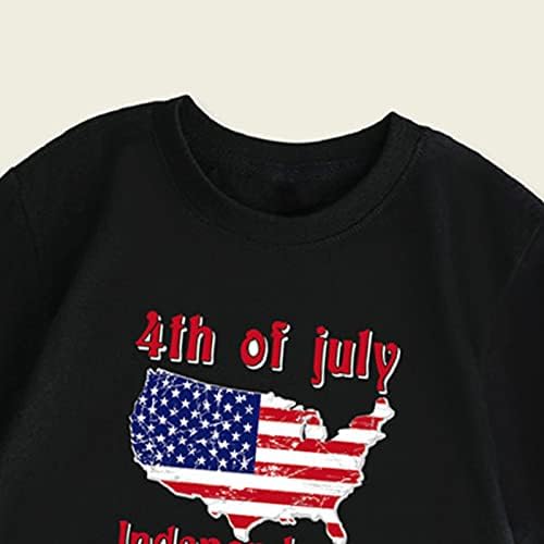 Денот на девојчињата за летни мали деца кратки ракави Денот на независноста, печати маица врвови деца термичка кошула
