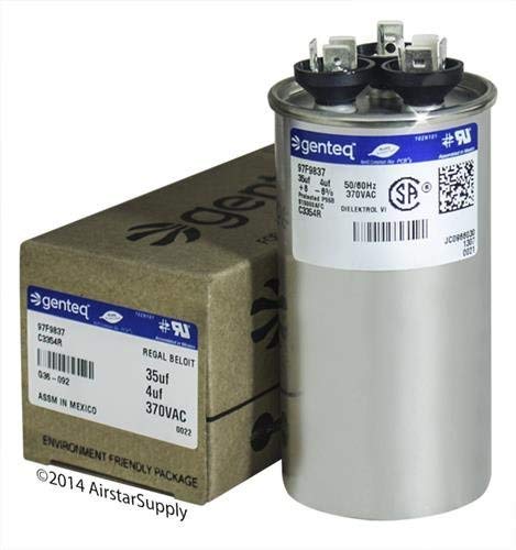 GE кондензатор околу 35/4 UF MFD 370 Volt 97F9837, 35 + 4 MFD на 370 волти