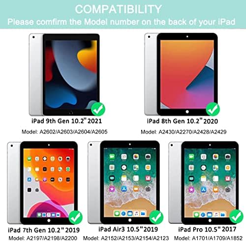 EISUIYI iPad 10.2 Случај со тастатура за iPad 9-ти/8-ми/7-ми генерал компатибилен со iPad Air3 10.5 ''/iPad Pro 10.5 '' Одвојна BT тастатура