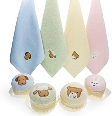 Шарени деца мијалче памук сет од 4, погоден за деца за миење раце и лице, подарок за декорација на кујна/кујна за момчиња и девојчиња