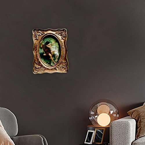 Колколо смола Фото рамка за фото -држач Таблет wallид виси врежан украсен украсен креативен европски стил за домашна биро за свадбени