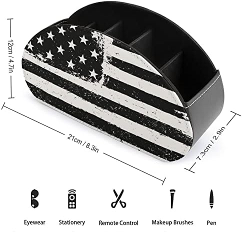 Црно -американско знаме ТВ далечински управувач на држачот за десктоп кутија за складирање на кутии за козметика