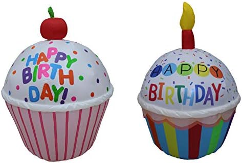 Пакет за украси со две роденденски забави, вклучува високи 4 нозе симпатична среќен роденден на надувување на надувување со цреша,