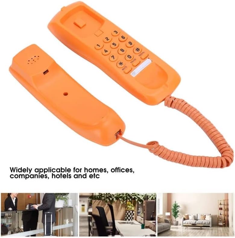 N/A домашна канцеларија преносен тенок телефонски единечен линиски биро телефон портокалово