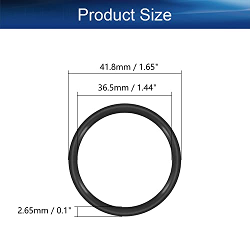 Беттомшин 10 парчиња нитрилна гума О-прстени, 41,8мм ОД 36,5мм ID 2,65мм ширина, метричка запечатување на заптивка за заптивка за запечатување