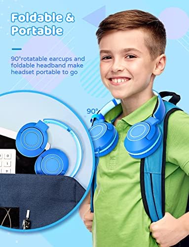 Слушалки за деца на Фиупија Деца момчиња момчиња тинејџери што можат да се преклопуваат на слушалките за уво 3.5мм Jackек Компатибилен
