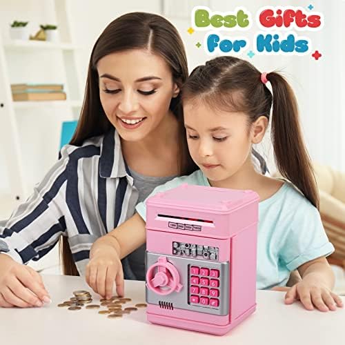 Piggy Bank, Toys Подароци за 5 6 7 8 9 10 годишни момчиња девојчиња, деца електронски реални пари монети банкомат машини за свињи, парични