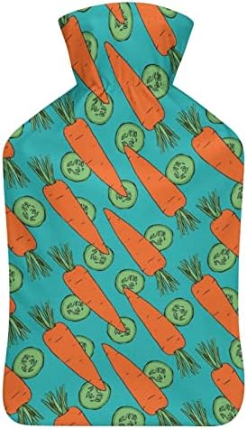 Моркови и краставици торба со топла вода со топла гума шишиња за инјектирање за креветски грчеви во менструална болка 1 литар