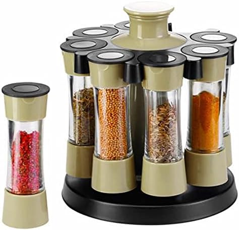 Jahh Осум слотови кои ротираат Cruet Condiment Spice Rack Seasoning Jar for Pepper шише сол Шакер кујнски штанд организатор