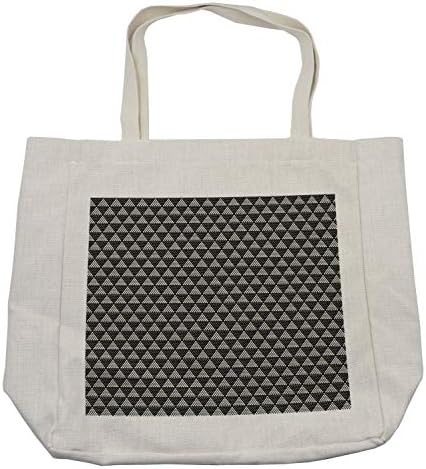 Геометриска торба за купување на Амбесон, модернистички повторувачки триаголен образец со печатење со половина тон, еколошка торба