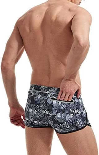 AimPact Mens Swim Trunks Брзо суво трчање шорцеви гроздобер секси шорцеви со постава