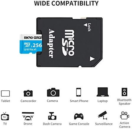 Micro Center Premium 256GB Microsdxc картичка, Nintendo-Switch компатибилна микро SD картичка, UHS-I C10 U3 V30 4K UHD Видео А1 Флеш мемориска