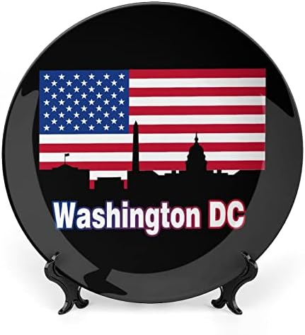 Американско знаме Вашингтон ДЦ Смешна коска Кина Декоративна плоча Тркалезна керамичка плочи занает со приказ за домашна канцеларија wallидна