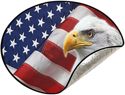 висесани Елка Мат Американско Знаме Животински Орел Печатење Дрво Стојат Мат Подот Заштитник Абсорбента Дрво Стојат Послужавник