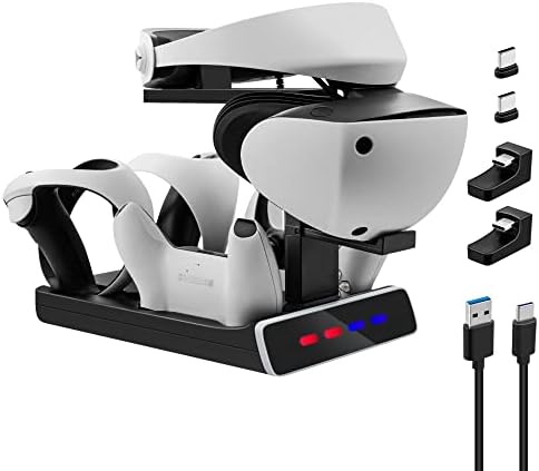 Станица За Полнење МЕКБАЗЕЛ ЗА PS VR2/ PS5, Приклучок За Полнење На Штандот За Полнење Со VR Слушалки Држач ЗА Дисплеј LED ИНДИКАТОР