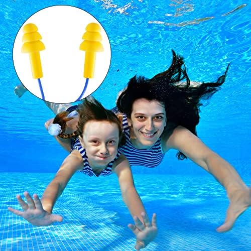 30 парови или 60 Пара Кабелски Ушни Приклучоци Силиконски Водоотпорни Ушни Приклучоци со Жици за Спиење ' Рчење Пливање Снимање, Еднократно