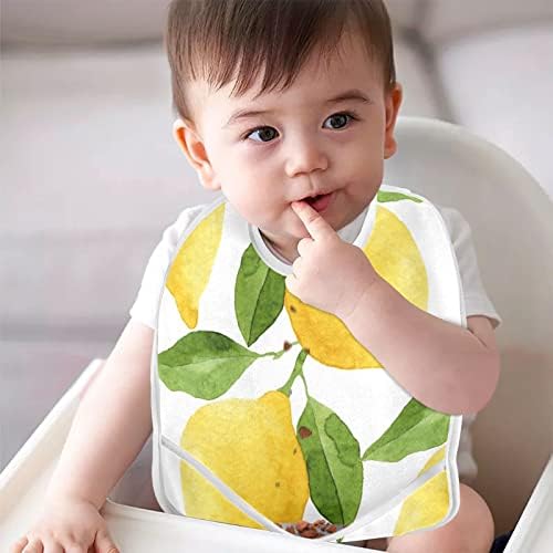Мазеан Бебе Лигавчиња Жолти Лимони Зелени Лисја Бебиња Хранење Лигавче, Прилагодливи Бебе Храна Лигавчиња За Девојче Момче
