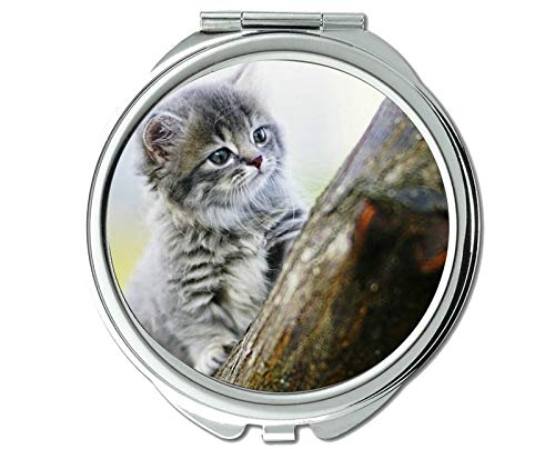 Огледало, огледало за патување, мачко за мачиња за бебиња, миленичиња огледало за мажи/жени, лупа од 1 x 2x