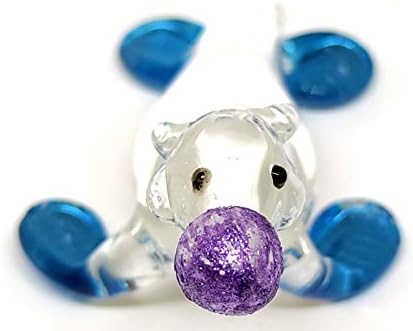 Sansukjai запечати минијатурни фигурини животни со рачно разнесено стакло уметност колекционерски подарок Декоратор, чисто сино