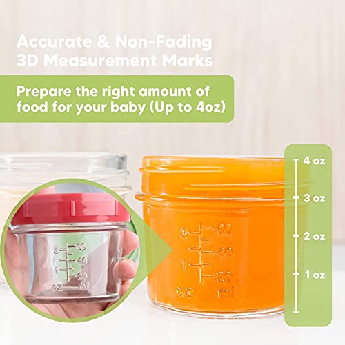 Контејнери за Храна за бебиња И Пакет За Бебиња-12-Пакување 4 Мл Тегли Со Куршуми Отпорни на Истекување-8-Пакување Органски Памучни