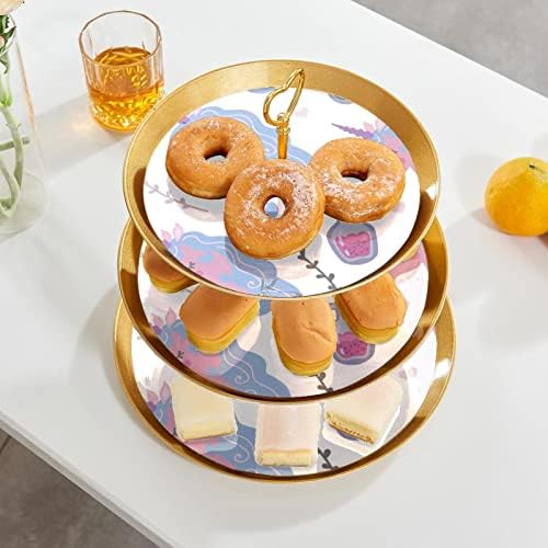 Штанд за торта за десерт чаша, декорација на маса за славење на забавата за роденден на свадба, шема на животни со еднорог