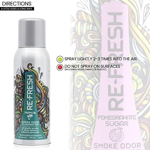Наслов: Re - Елиминатор на мирис на свеж чад - 4oz Професионален спреј за освежувачи на воздухот - Брз и ефикасен елиминатор на мирис за силен
