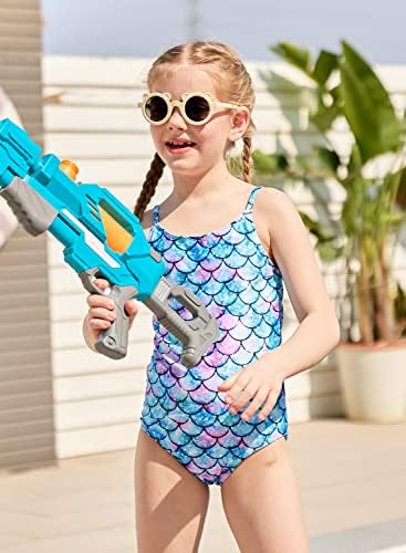 Idgreatim мали девојчиња со едно парче костими за капење Брзо суво костум за капење на плажа за плажа 3-10 години