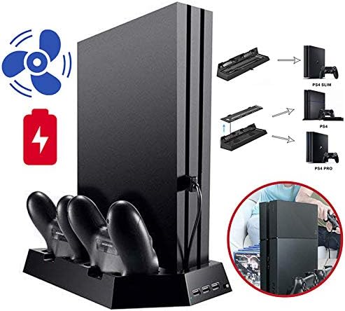 Алисијан ЗА PS4 Pro Тенок Држач Вертикален Контролер За Ладење Полнач Станица За Полнење Пристаниште