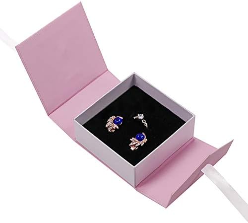 Попуст -продавница145 мала кутија за накит, преносна кутија за складирање на накит со лента за обетки на нараквица Организатор розова