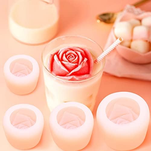 Цветна ароматерапија свеќа силиконска мувла 3Д цветна форма на свеќи од свеќи DIY роза свеќа од смола од смола сапун сапун од свеќа торта мраз