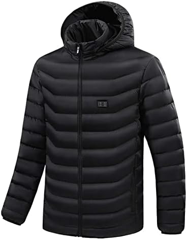 Зимски јакни за YmoSrH за мажи загреана палто јакна со качулка за греење термички потопло масти и јакни плус големина